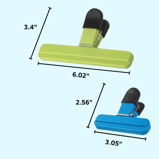 Ready Restock Chip Clips, 3 Large and 3 Small Food Clips, Snack Bag Clip, 6 Pack