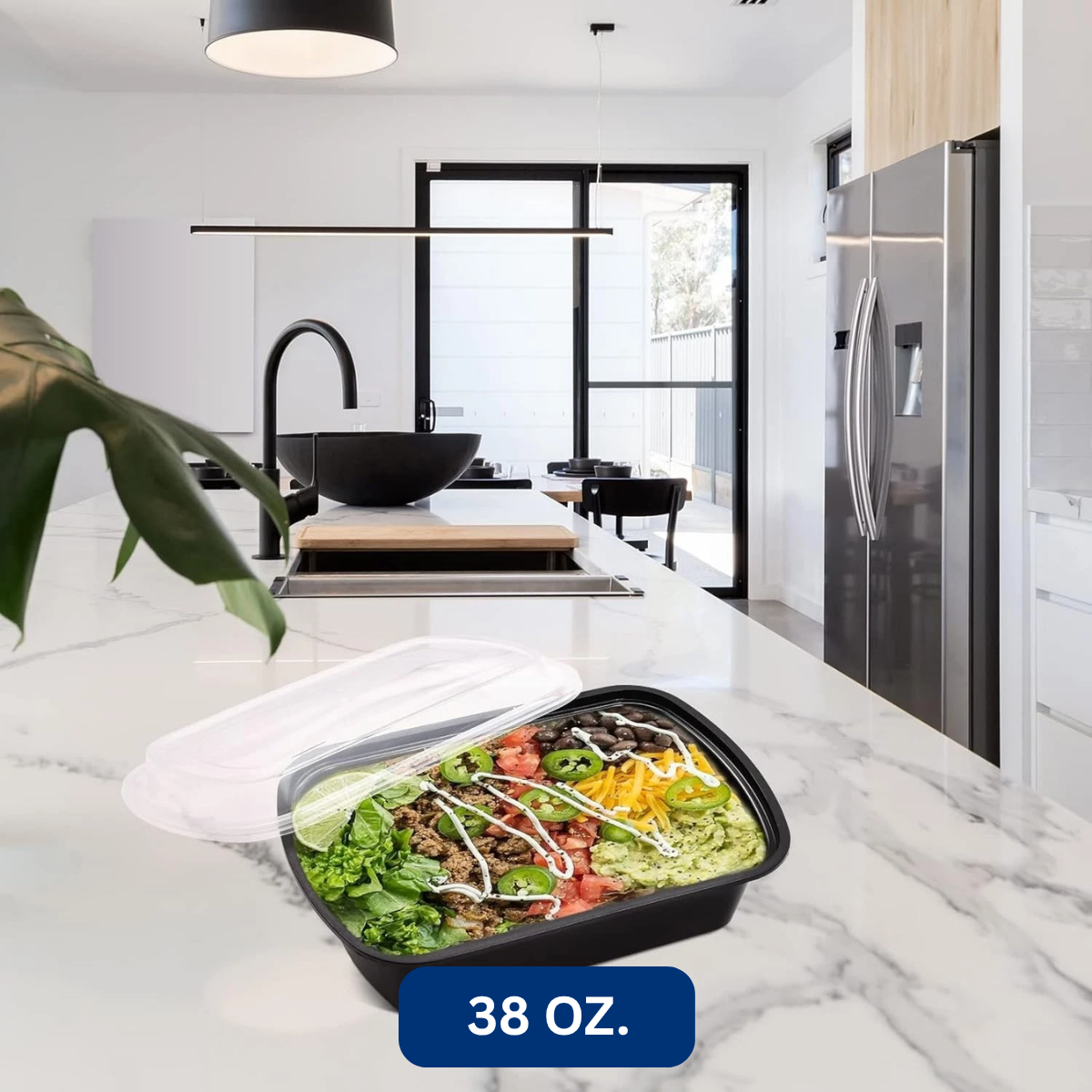 Ready Restock 38 oz. Rectangular Meal Prep Containers – 20 Pack