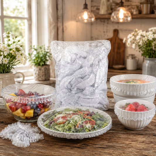 Ready Restock Elastic Food Covers, Disposable, Covers Up To 12" Plates/Bowls, 50 Pack