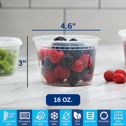 Ready Restock 16 oz. Soup/Deli Plastic Storage Containers – 20 Pack