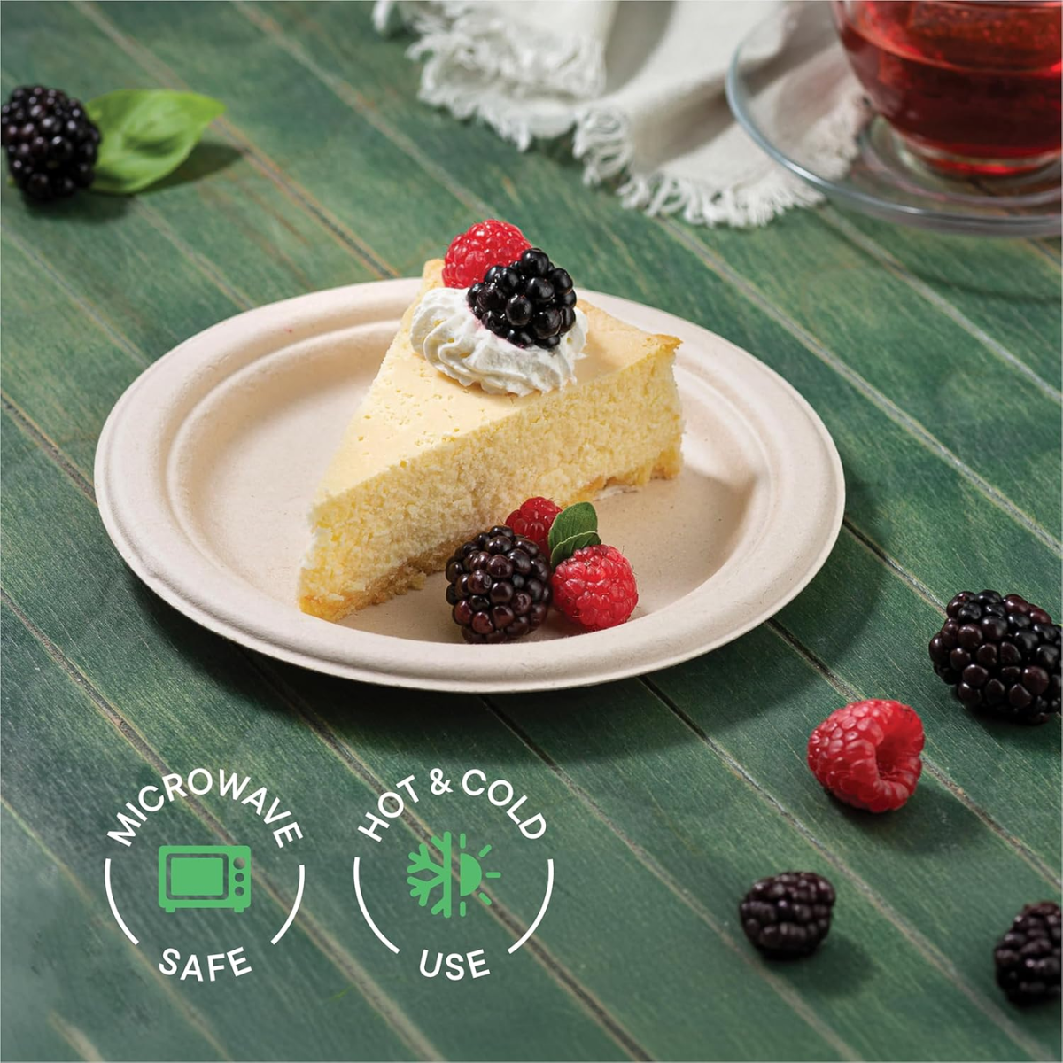 Ready Restock 7” Compostable Eco-Friendly Paper Plates – 50 Pack