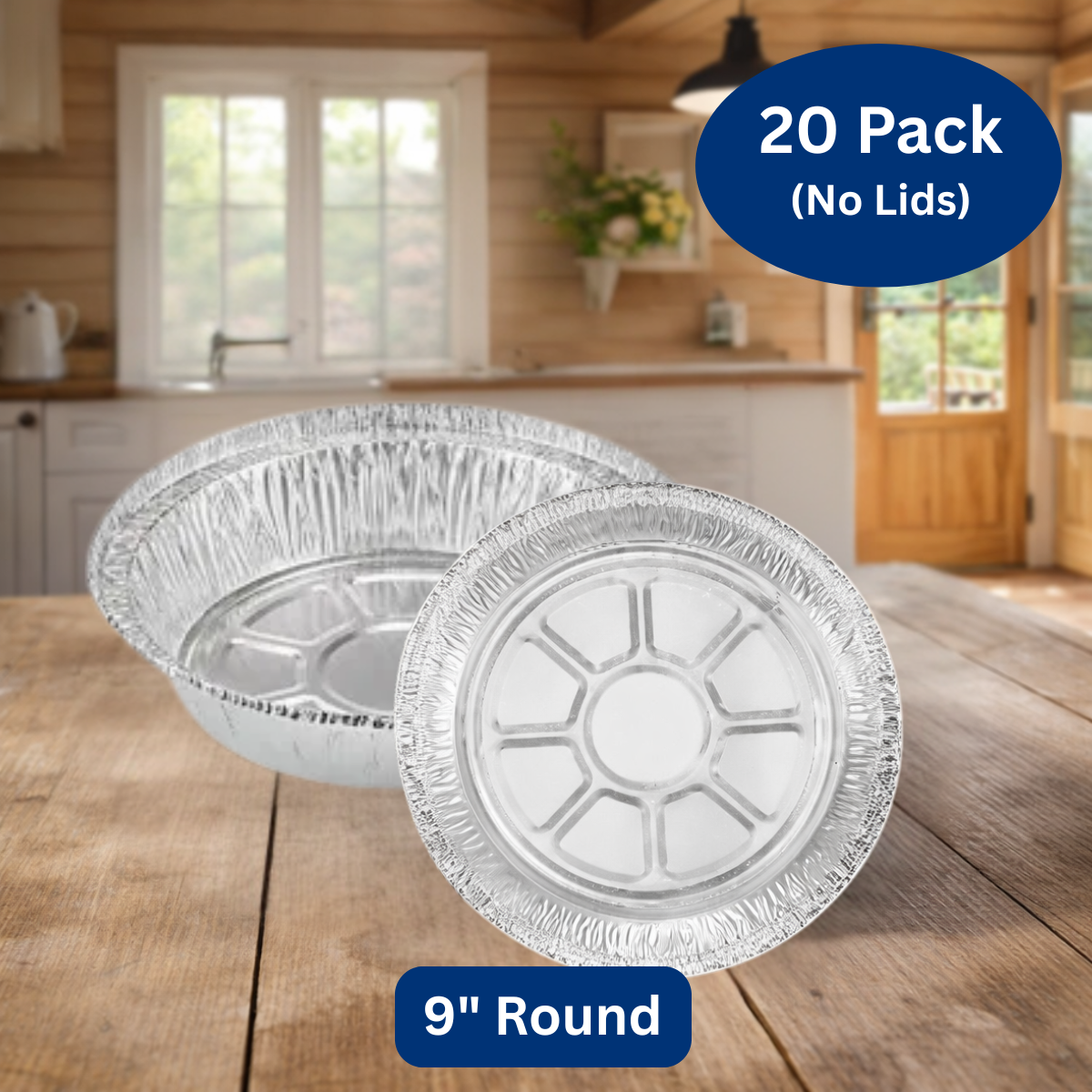 Ready Restock 9” Round Aluminum Pans with Lids – 20 Pack