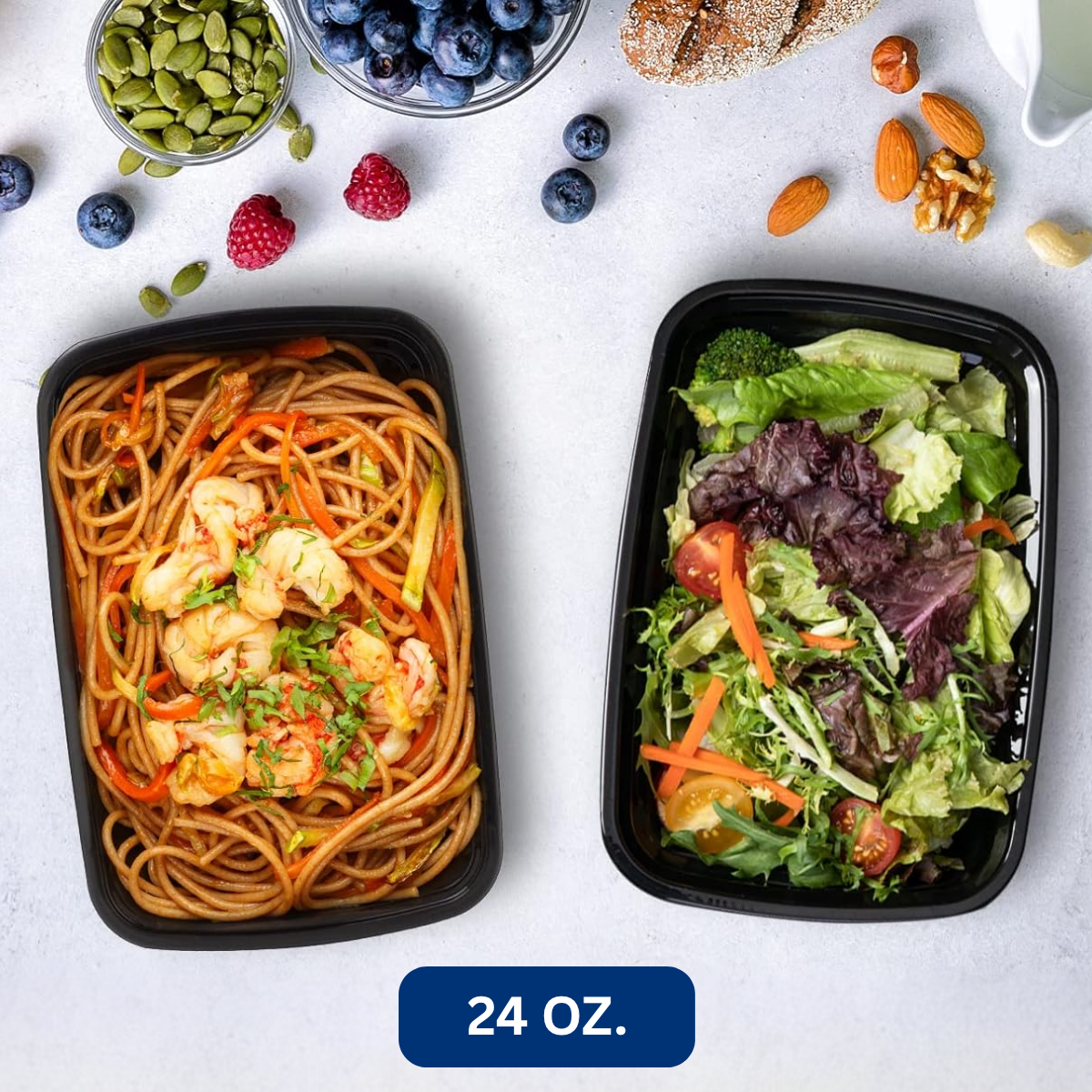 Ready Restock 24 oz. Rectangular Meal Prep Containers – 20 Pack