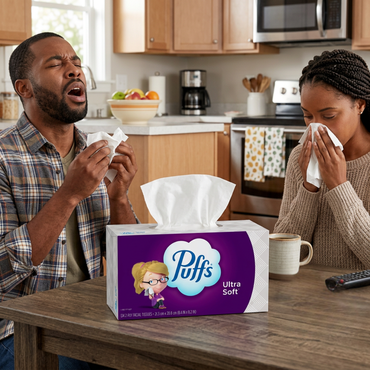 Puffs Facial Tissue Ultra Soft Non-Lotion, 1 Box, 124 Facial Tissues