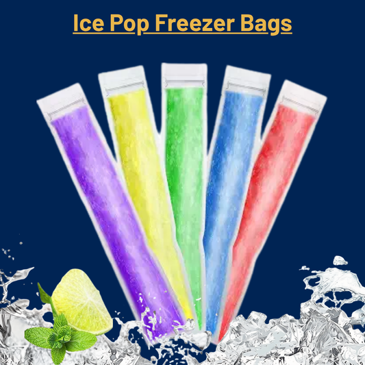 Ready Restock Disposable Ice Pop Bags with Zip Seals, 11"x2" Freezer Pops, 50 Count 