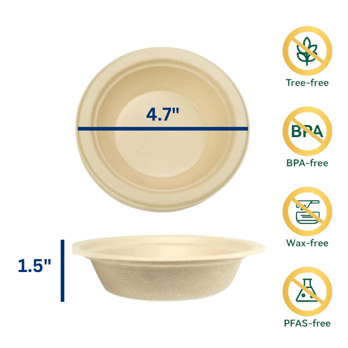 Ready Restock 8 oz. Compostable Eco-Friendly Bowls – 50 Pack