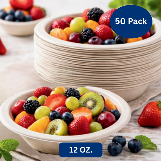 Ready Restock 12 oz. Compostable Eco-Friendly Bowls – 50 Pack