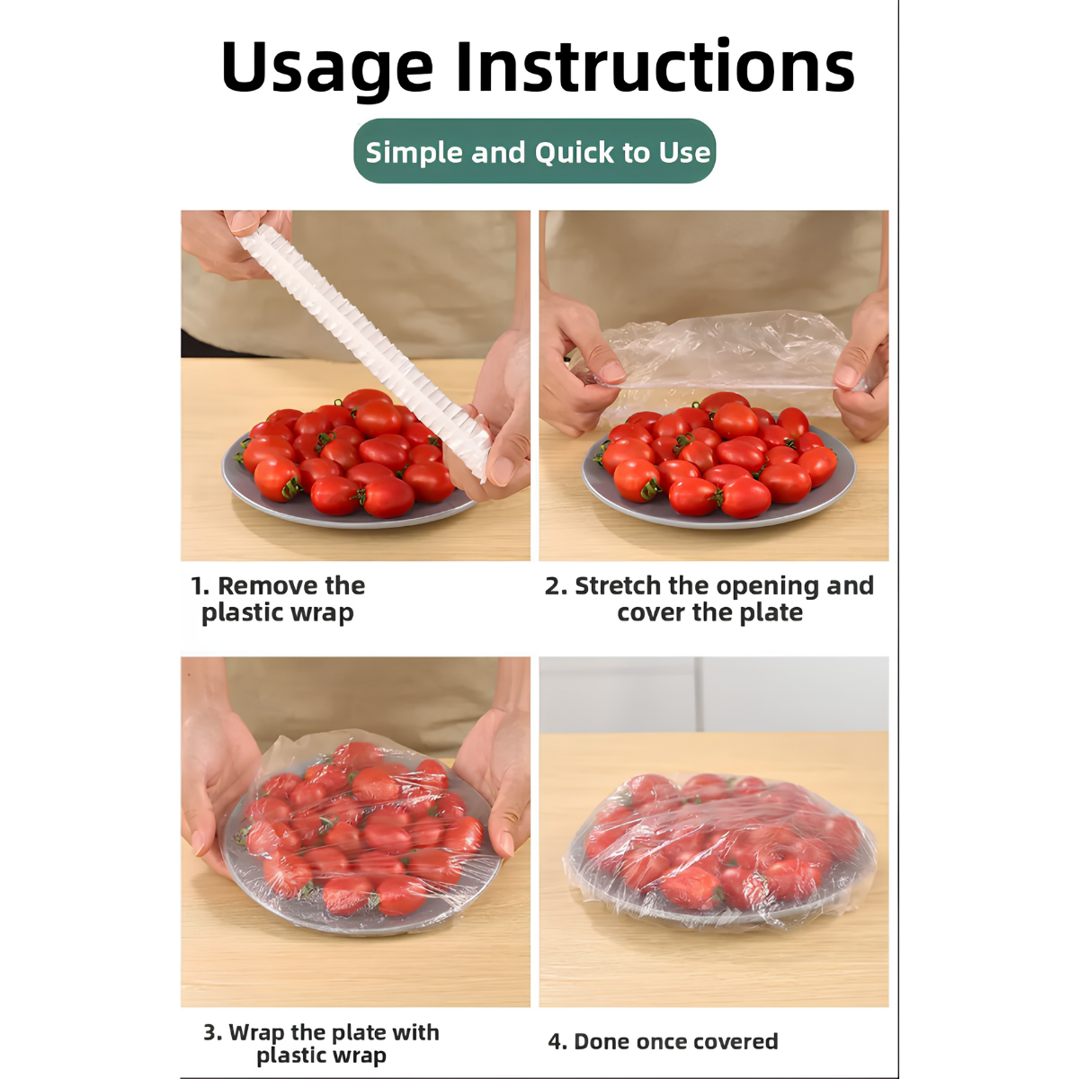 Ready Restock Elastic Food Covers, Disposable, Covers Up To 12" Plates/Bowls, 50 Pack