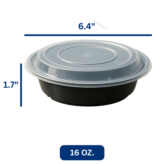 Ready Restock 16 oz. Round Meal Prep Containers – 20 Pack