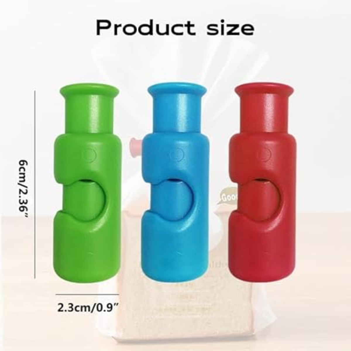 Ready Restock Squeeze and Lock Bread Bag Clips, Reusable, Bag Clip for Food Storage, 6 Pack