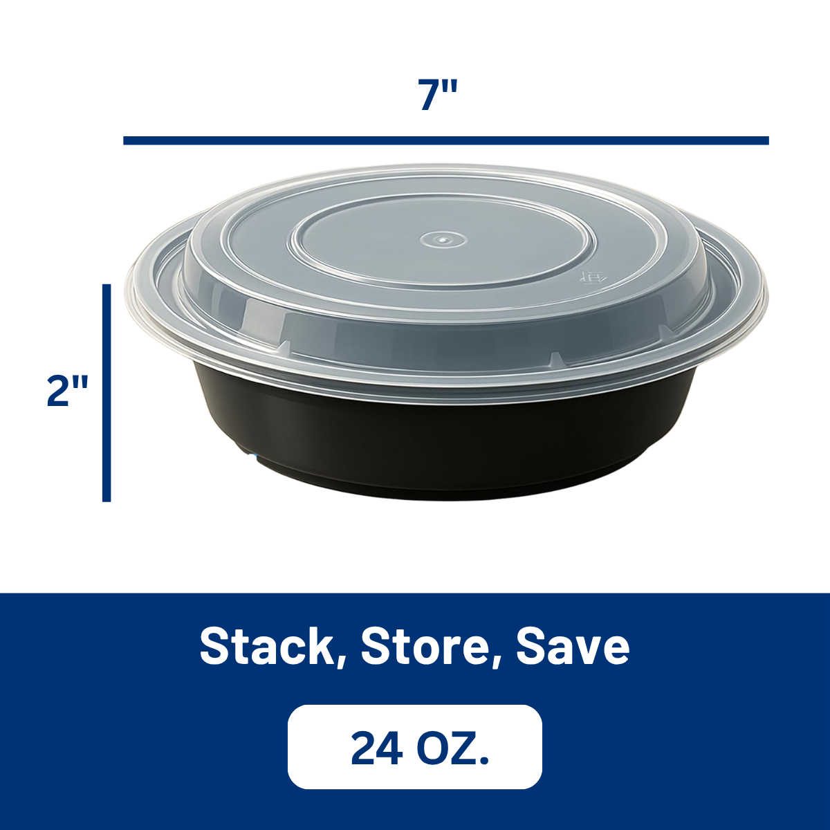 Ready Restock 24 oz. Round Meal Prep Containers – 20 Pack