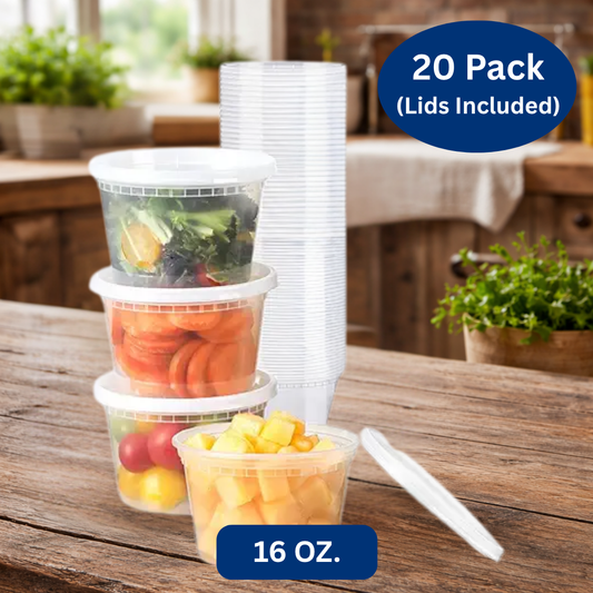 Ready Restock 16 oz. Soup/Deli Plastic Storage Containers – 20 Pack