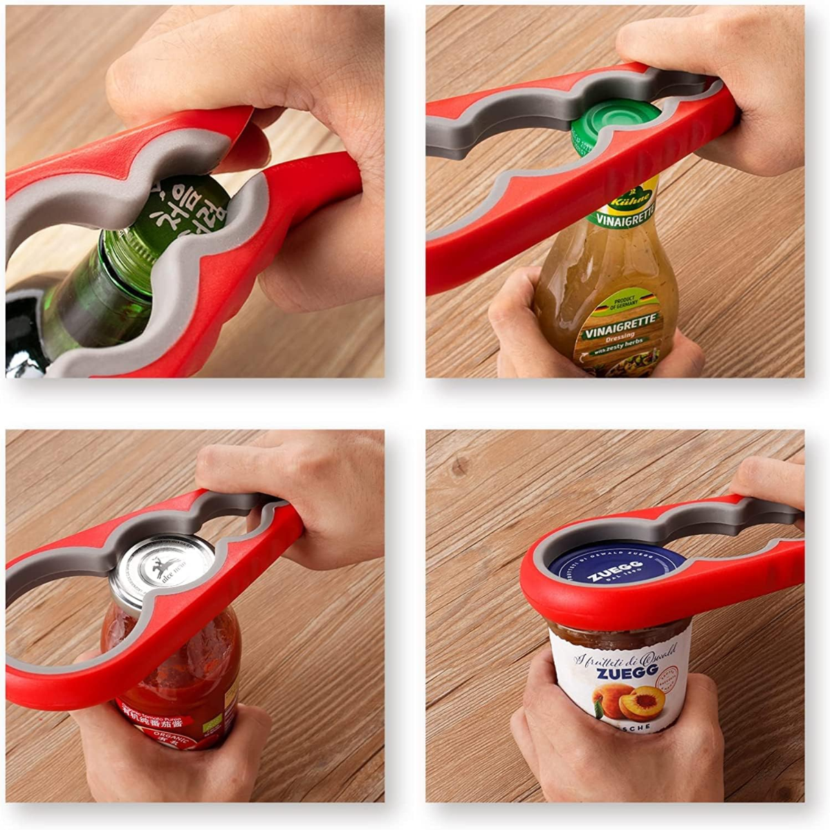 4 in 1 Jar Opener, Multifunctional Manual Can Bottle Opener
