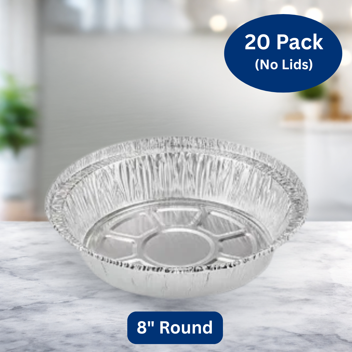 Ready Restock 8” Round Aluminum Pans With Lids – 20 Pack