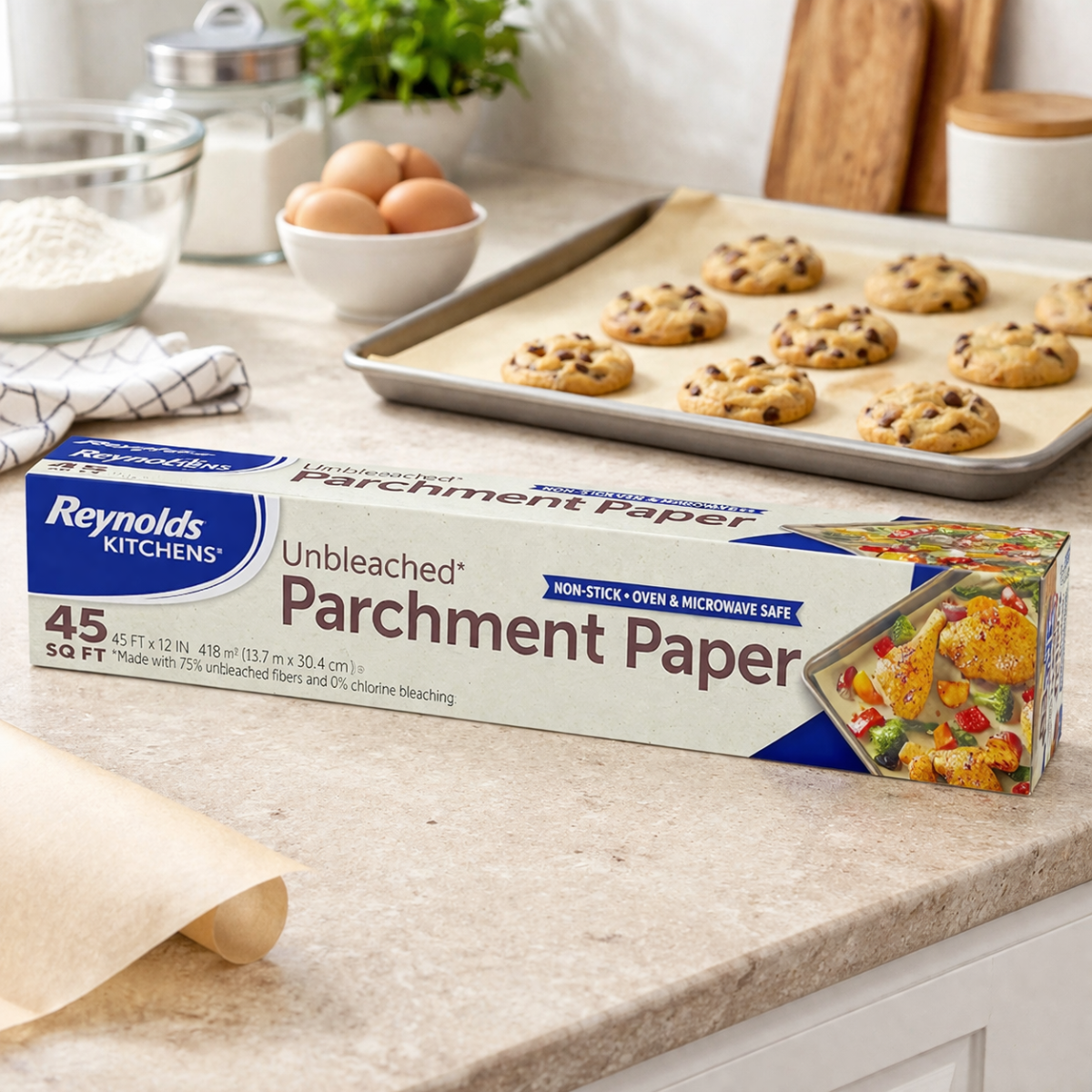 Restock Paper Reynolds Kitchens Unbleached Parchment Paper Roll, Non-Stick – 45 sq ...