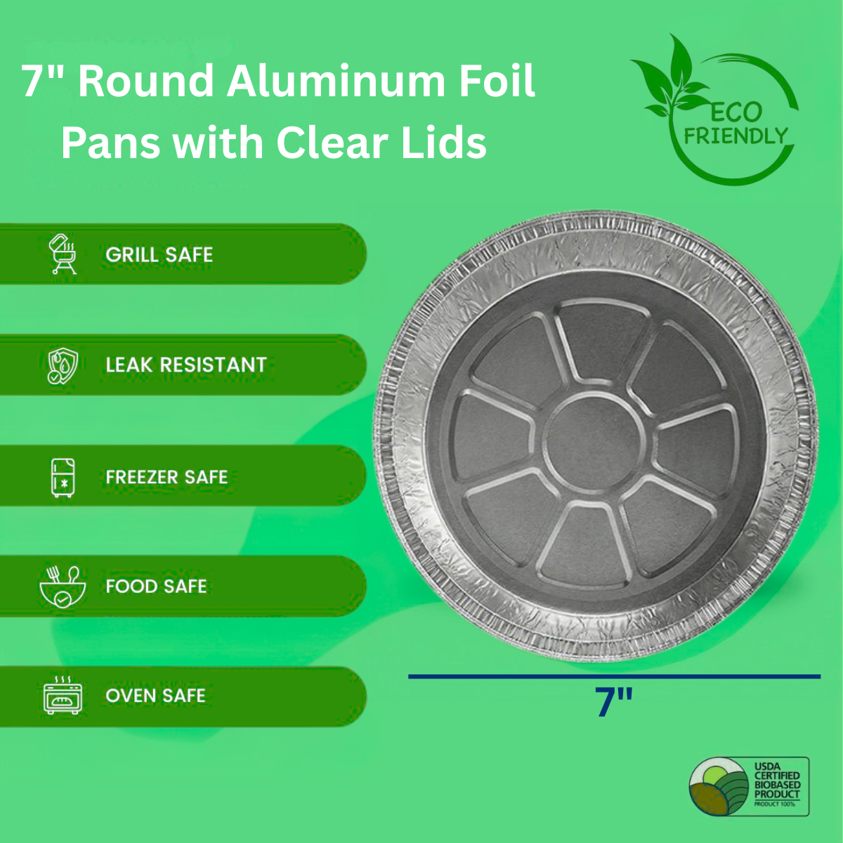 Ready Restock 7” Round Aluminum Pans with Lids– 20 Pack